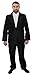 Costume da uomo nero per costume da uomo – costume da agente segreto nero per costume da fantascienza, costume da gangster nero (grande)