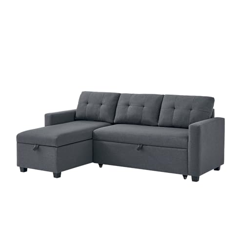 VitaliSpa Sofa L Form Campina, Schlafsofa mit Bettkasten, Grau, 226 x 163 cm mit Schlaffunktion