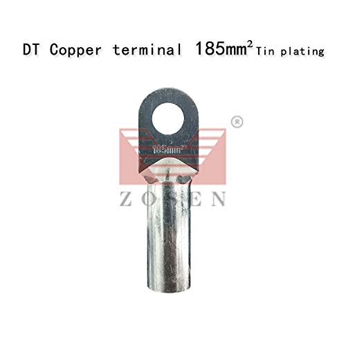 Davitu 10pcs DT185mm2 Tin plating Copper cable terminal Pure copper Wire connector ear Line nose Cable connector cable joint