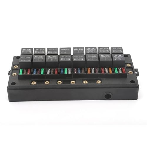 Boîte de relais à fusibles étanche 12V 24 voies avec 16 supports de relais pour voiture et bateau