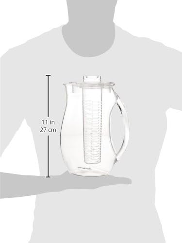 Vremi Fruit Infuser Water Pitcher - 2.5 liter Plastic Infusion Pitcher with Lid for Loose Leaf Tea - Large BPA Free Infuser Pitcher with Spout - 84 Ounce Sangria Pitcher Vodka Infuser Insert - Clear