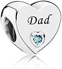 FGT Women Girls Love Heart Family Charm for Bracelets Necklaces Pendants Gift for Daughter Mum Granddaughter Dad Wife Birthday Mothers Day Valentine Sterling Silver Bead