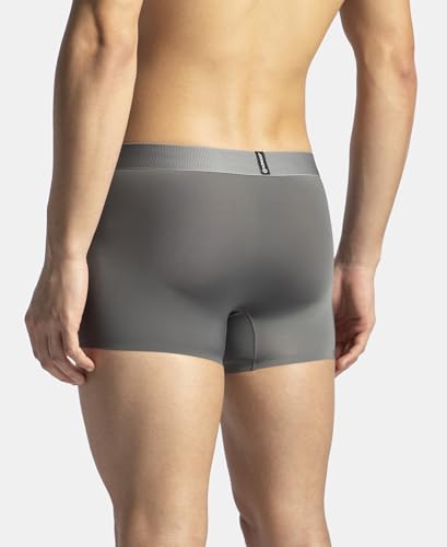 Image of Jockey IC44 Men's Tactouch Microfiber Elastane Stretch Seamfree Bonding Solid Trunk with Internal Breathable Mesh Grey XL
