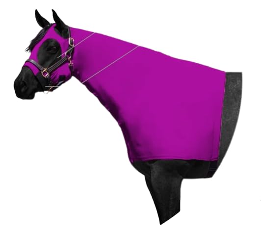 Image of RESISTANCE Premium Horse Hood Full Zipper with Face & Forelock Saver - Horse Sleazy Slickers and Horse Care Sheet