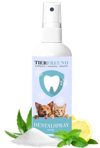 Dentalspray für Hunde & Katzen – 100% natürlich & effektiv gegen Zahnbelag & Zahnstein – Für einen frischen Atem und gegen Mundgeruch – Zahnpﬂege & Reinigung ganz ohne Bürste