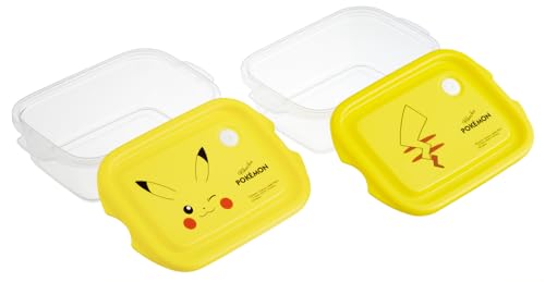 Image of Skater FCN2W-A Sealing Container, 16.9 fl oz (500 ml), Made in Japan, Set of 2, Pokemon Pikachu Face, 25