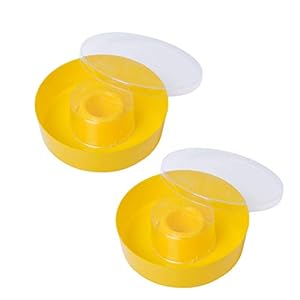 2 Pcs Bee Rapid Feeder, Plastic Round Beehive Entrance Feeder Beehive Drinking Bowl for Beekeeping Supplies – Yellow