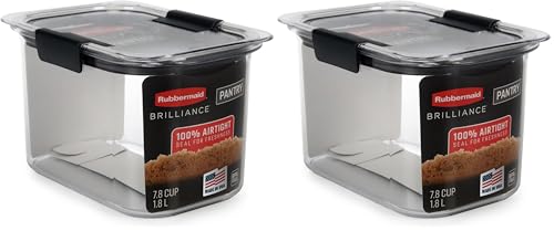 Image of Rubbermaid Brilliance Pantry Airtight Food Storage Container,BPA-Free 7.8 Cup,Ideal for Brown Sugar - Efficient,Leak-Proof and Dishwasher-safe,(Pack of 2)