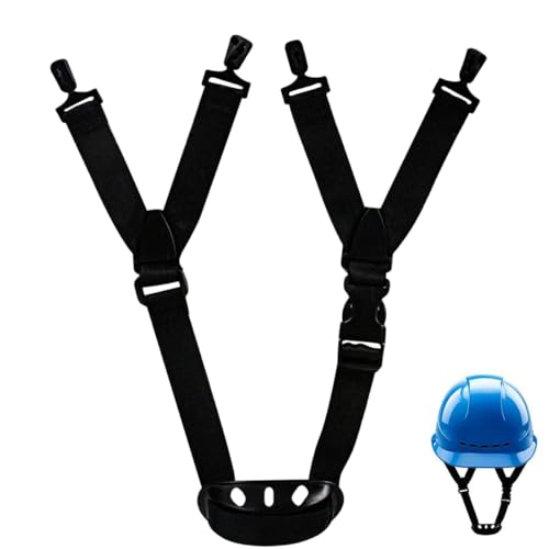 1Pack Universal Hard Hat Chin Strap with Chin Cup Helmet Multi-Point Adjustment Black Elastic Strap Y Shape for Construction and Industrial Worker Hat Replacement Guard for Bike Helmet Black