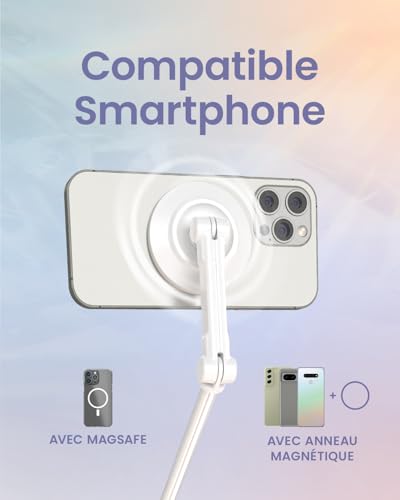 Trépied smartphone KraftGeek 168cm compatible MagSafe et télécommande pour Android