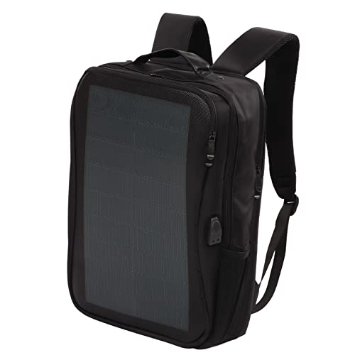 Sac à Dos Solaire, Sac à Dos Panneau Solaire Ergonomique Etanche de Grande Capacité avec Port de Charge USB, Plusieurs Compartiments Internes, Alimenté à L'Énergie Solaire pour Charger Smartphones Ord Cover