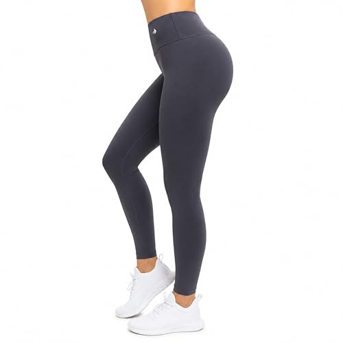 CompressionZ Women's Compression Leggings High Waisted Performance Shaping Gym, Pilates, Travel, Yoga, Workout Pants Carbon Gray XX-Large