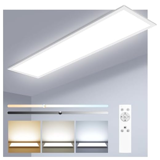 zemty LED Panel Deckenleuchte 80x25 cm, 40W 4000LM Deckenlampe Flach mit Fernbedienung Dimmbar, 3000-6000K Tageslichtlampe Decke Lang für Küche Schlafzimmer Wohnzimmer