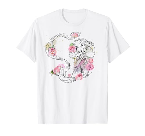 Portrait de cheveux floraux de Raiponce de Disney Tangled T-Shirt