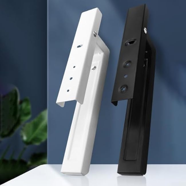 2PCS Stainless Steel Microwave Oven Wall Mount Bracket Telescopic Adjustable Support Folding Shelf Kitchen Space Saver Rack(white)