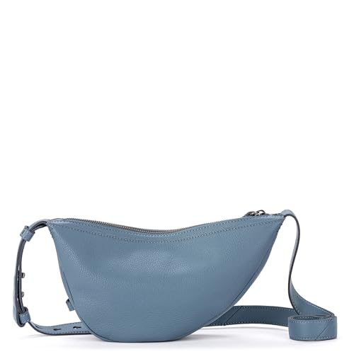 Image of The Sak Tess Sling Bag in Leather, Adjustable Crossbody Strap, Maritime