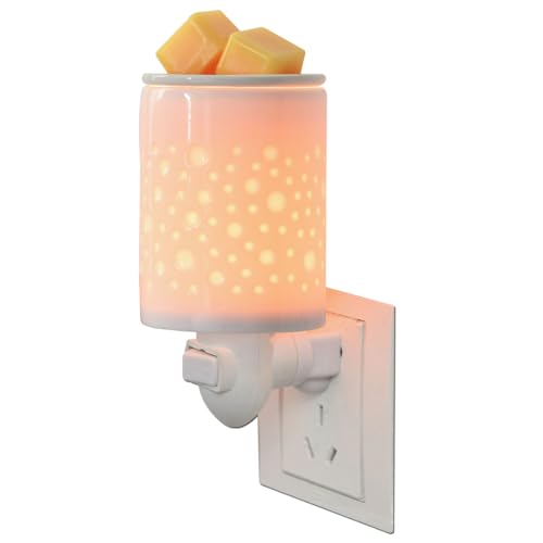 kaakuuki Plug in Wax Melt Warmer for Scented Wax Ceramic Plug in Wax Warmer Electric Cube Melter for Scents and Fragrance Candle Melter Plug in Wall for Home Office and SpaWhite Porcelain Dot