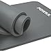 POWRX Tappetino fitness antiscivolo 190 x 100 x 1,5 cm - Ideale per Yoga, Pilates e Ginnastica - Extra morbido e spesso - Ecocompatibile con tracolla e sacca trasporto + Poster (Grigio)