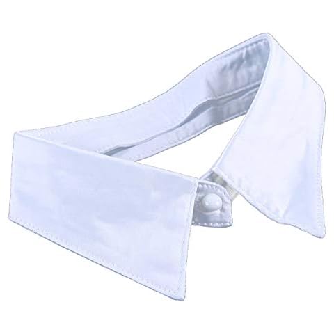Winwinfly Vintage Women's Fake Half Shirt Detachable Blouse Collar V-Neck Unisex Cotton False Collars,White Cover