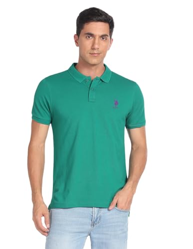 Image of U.S. Polo ASSN. Men's Cotton Slim Fit Solid Polo Shirt