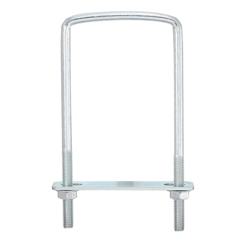 Image of uxcell Square U-Bolts, 4 Sets 90mm Inner Width 180mm Length M8 Zinc-Plated Carbon Steel U Clamp Bolt with Nuts and Plates, for Boat Trailer