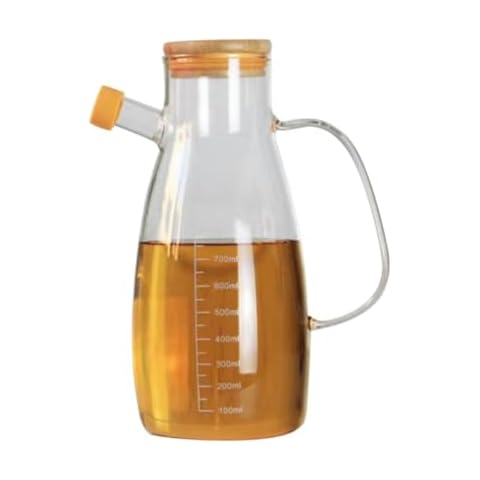 Shouhengda Olive Oil Pot, Olive Oil Dispenser Bottle Salad Oil Dispenser Glass Soy Sauce Dispenser Kitchen Oil Bottle Honey Dispenser Leakproof Condiment Container Carafe Decanter for Kitchen (500ml) Cover