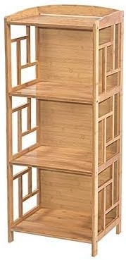 Urbancartยฎ Bamboo Book Shelf, Plant and Flowers Shelf Organizer for Living Room Home & Office (4-Tier)(Assembly Required)