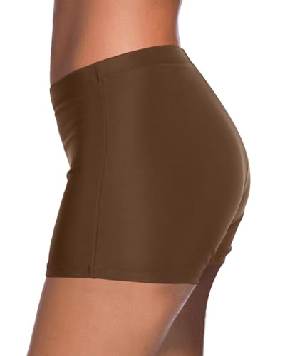 Image of Yonique Womens Swim Shorts Solid Tankini Bottoms Swimsuit Bottoms(Available in Plus)