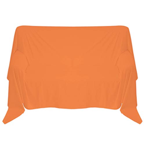 Nurtextil24 Sofaüberwurf in 30 Farben & 4 Größen Überwurf aus 100prozent Baumwolle Orange 210 x 240 cm