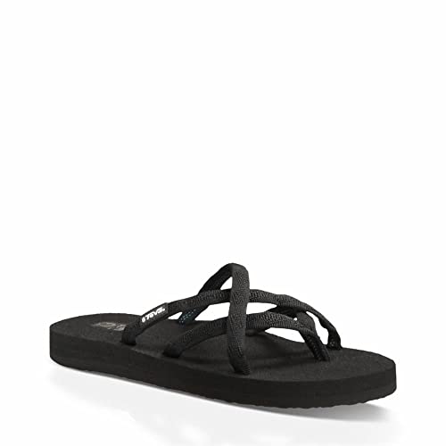 Teva Teva womens Olowahu Sandal, Black on Black, 8 US
