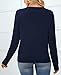 QUALFORT Damen Pullover 100% Baumwolle Leichter Langärmeliger Basic Strickpullover Marineblau L
