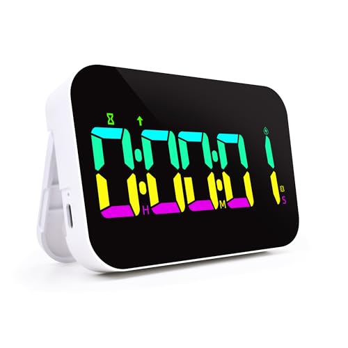 Minuteur numérique RVB rechargeable pour cuisine et bureau avec volume réglable - 2