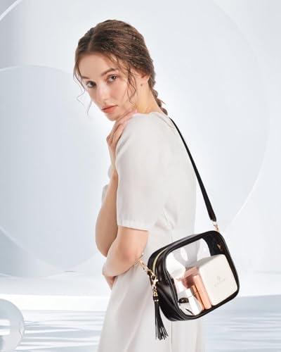 Image of Clear Crossbody Bag Stadium Approved Clear Purse - Transparent Messenger Bag with Front Pocket