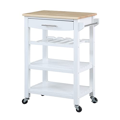 Convenience Concepts Ellaine Butcher Block Kitchen Cart 24.75" - 4