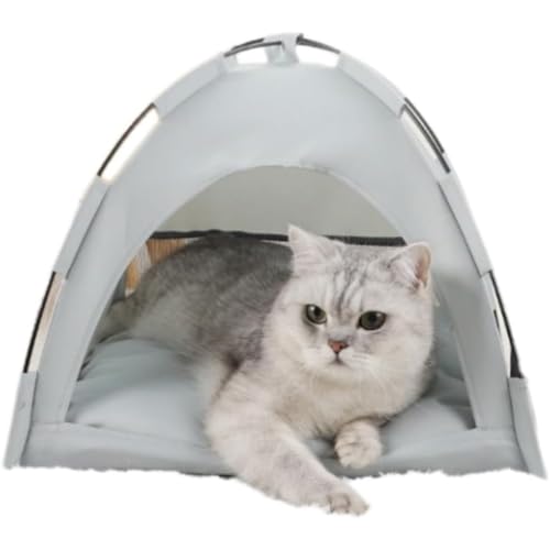TAYOA モルモットテント、屋外防雨猫テント、ペット用の耐久性のあるオックスフォード生地素材、ポーチ、屋内シェルター用 (S:35*35*30 cm,グレー)