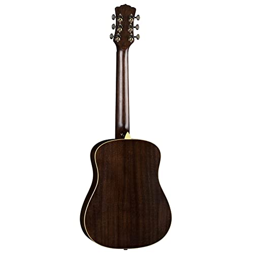 Luna Guitars 6 String Acoustic Guitar, Right (Saf Art V) #TOP1
