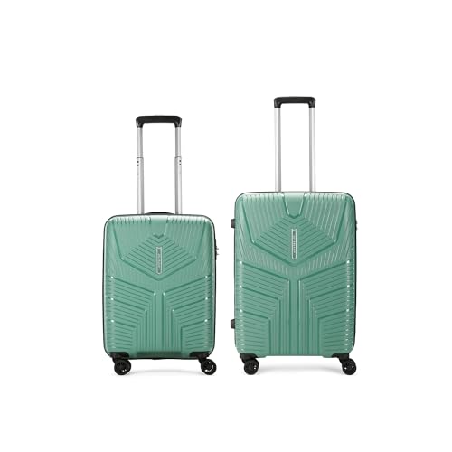 Aristocrat 2 Pc Polypropylene Prime Set 8 Spinner Wheels Trolley Bags for Travel Hardcase Luggage,Lightweight Bag & Combination Lock with 3 Years Warranty (Green) (55, 66) Cm, Small,Medium