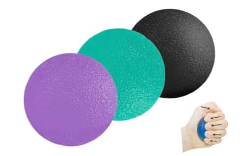 FMELAH 3 Resistance Levels Stress Balls for Adults, Squeeze Balls for Physical Therapy, Hand Grip Strength Trainer, Hand Strengthening Devices, Hand Exercise Balls, Wrist Forearm Finger Exerciser