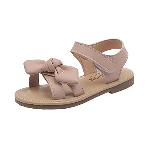 Little Kids Girl's Open Toe Outdoor Casual Sandals Bow Flats Summer Princess Dress Shoes