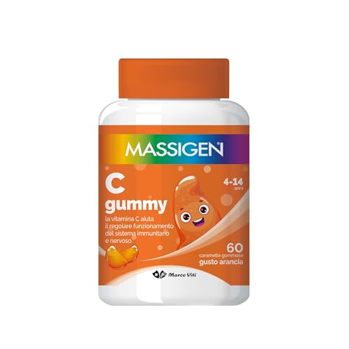 Massigen - C Gummy, 60 Caramelle da 3,3 g, Integratore Alimentare con Vitamina C, Vitamine Gommose...