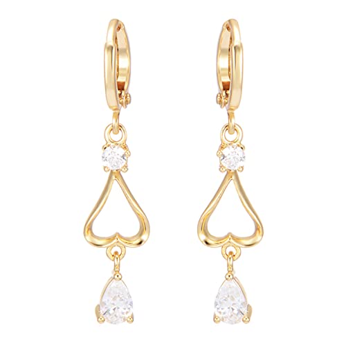 Pendientes de oro de 18k aro largo para cenas de gala y eventos formales