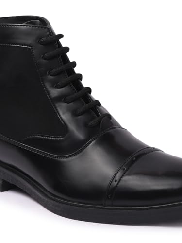 Image of Carlton London Men's Ankle Height Comfortable Lace-Up Round Boot