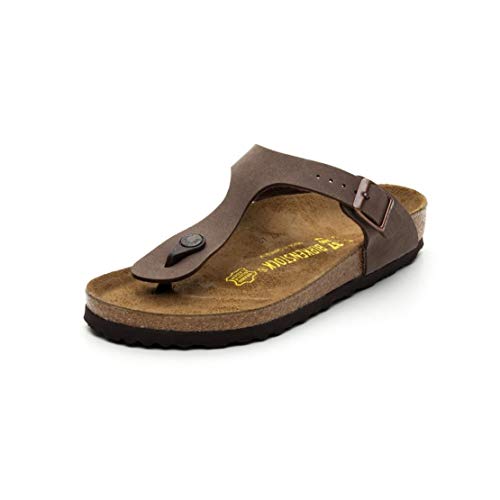 Birkenstock Gizeh Birko-Flor, Sandali Unisex - Adulto, Marrone (Mocca Nubuk), 39 (Normale)