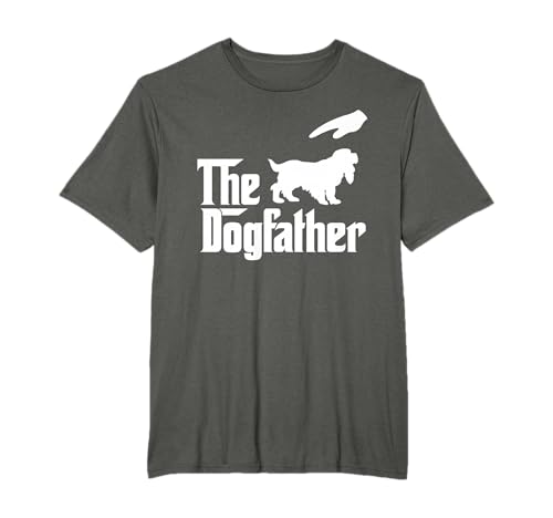 English Cocker Spaniel Dog Dad The DogFather Funny Dogs t-shirt, Preto, S