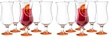 Glasmark Krosno Gläser Cocktailgläser Set Longdrink Cocktail Gin Bier Wasser Longdrinkgläser Cocktailgläser Trinkglas Wasserglas Glas Smoothie Dessert Spülmaschinenfest Orange 6 x 420ml