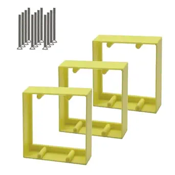 3/4” Double Gang Receptacle Outlet Box Extender,Yellow Electrical Junction Box Extender for Electrical Outlet Switches,A Great Helper for Outlet Box Adjustments,3Pack
