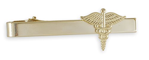 Forge Caduceus Emblem Tie Bar MD Doctor Gift (Gold Tie Bar)