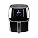 MasterChef Friggitrice Ad Aria Calda 4,5 Litri, 1600W Air Fryer Senza Olio con LED Display, 7 Programmi Preimpostati, Termostato Regolabile fino 200°C, Timer 60 Minuti, Cestello Facile da Pulire, Nero