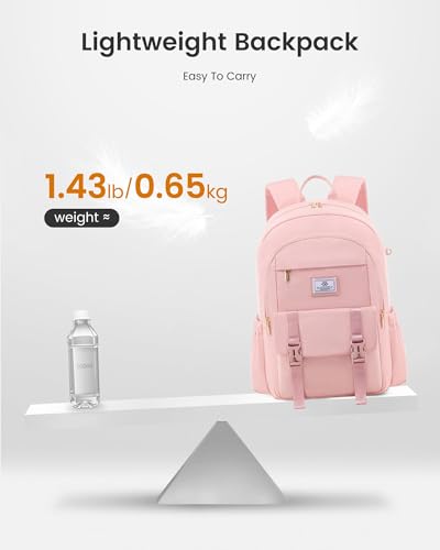 LOVEVOOK School Backpack for Girls Boys,Bookbag for Teen with Pouch Pocket for Large Capacity Cup, Waterproof School Bookbag, Preppy Backpack Travel Daypack with 15.6 inch Laptop Compartment4