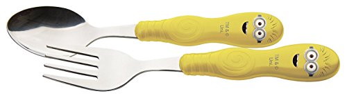 Zak Designs Despicable Me Easy Grip Flatware Fork And Spoon Utensil Set – Perfect for Toddler Hands With Fun Characters, Contoured Handles And Textured Grips, Despicable Me